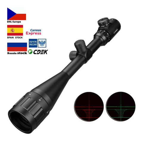 6-24x50 Aoe Riflescope Adjustable Green Red Dot Hunting Light Tactical Scope Reticle Optical Rifle Scope