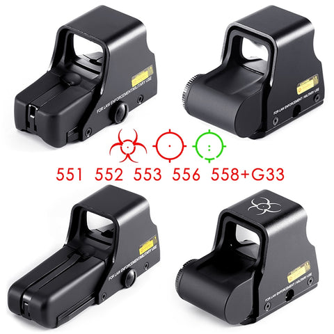 Collimator Holographic Sight Red DOptic Sight Reflex Sight with 20mm Rail Mounts for Airsoft Sniper Rifle Hunting Tactics