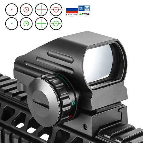 Tactical Reflex Red Green Laser 4 Reticle Holographic Projected Dot Sight Scope Airgun sight Hunting 11mm/20mm Rail Mount AK