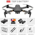 V4 WIFI FPV  Drone WiFi live video FPV 4K/1080P HD Wide Angle Camera Foldable Altitude Hold Durable RC Drone