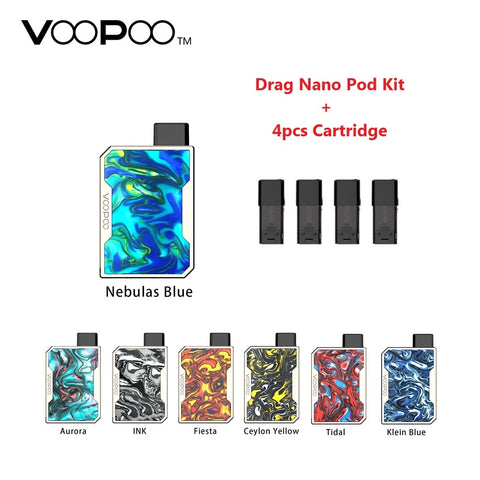 Updated Version ! VOOPOO DRAG Nano Pod Kit W/ 750mAh Battery & 1.0ml DRAG Nano Pod Cartridge E-cig Vape Kit VS Drag Mini/ Drag 2